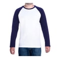 thumbnail image 1 of Playera Simply Basic para Hombre, Grande Blanco con Marino Manga Larga Talla G, 1 of 4