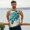 thumbnail image 6 of Lsque Watercolor Sea Turtle Pattern Mens Tank Tops Muscle Athletic Quick Dry Sleeveless Workout Fitness T Shirts Beach Tank Top, Loose-fit Sleeveless Shirt for Men-Medium, 6 of 7