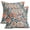 Navy Blue Orange Grey, variant on Navy Blue Yellow Grey Pillow Covers 16x16 Set of 2 Vintage Floral Boho Carpet Pattern Print Decorative Outdoor Pillowcases Farmhouse Throw Cushion Case Decor for Couch Sofa Bed