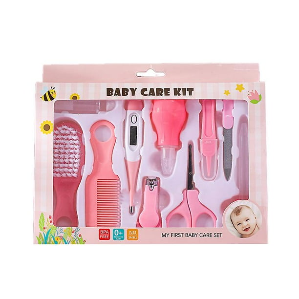 10 in 1 Baby Healthcare and Grooming Kit Newborn Nursery Care Set for Newborn Infant Toddlers Baby Boys Girls Kids Pink Set
