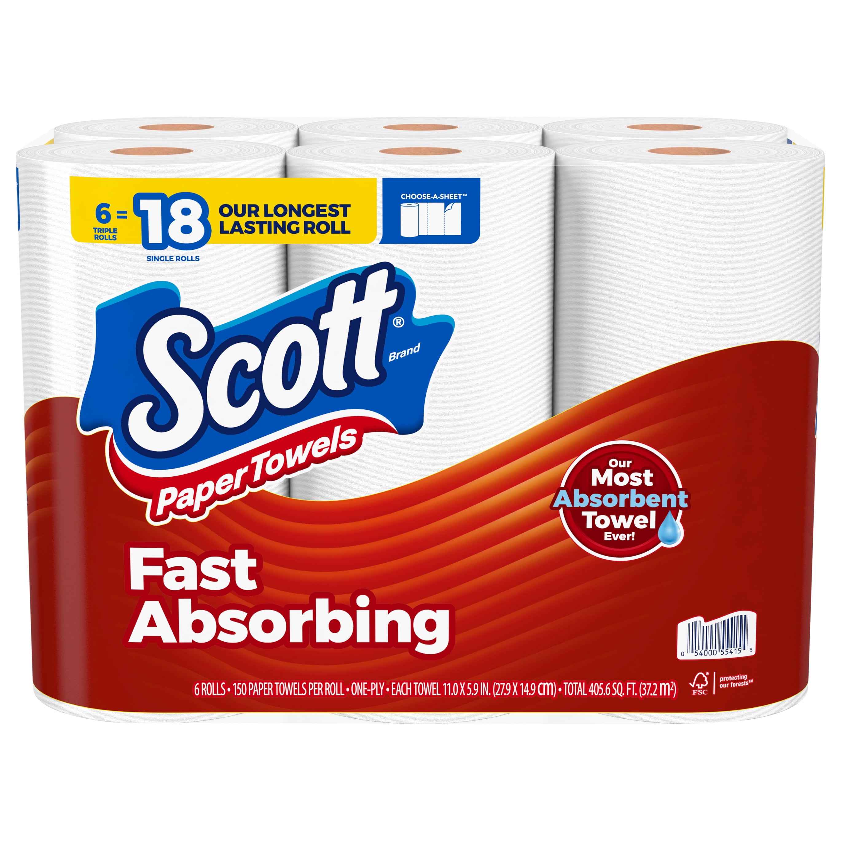 Scott Paper Towels - 6 Triple Rolls