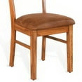 thumbnail image 4 of Marv Dining Chair Set of 2, Ladderback, Saddle Seat, Light Brown Wood, 4 of 6