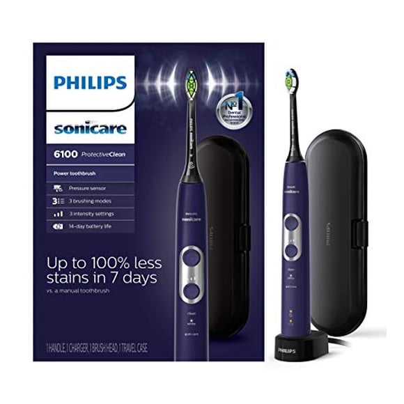 Philips Sonicare ProtectiveClean 6100 Rechargeable Electric Toothbrush, Deep Purple, HX6471/03