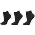 thumbnail image 2 of Sierra Socks Women's Diabetic 3 Pair 100% Cotton Ankle Turn Cuff Seamless Toe Socks (Black, Sock Size: 12; Fits Shoe Size: 11-12), 2 of 6