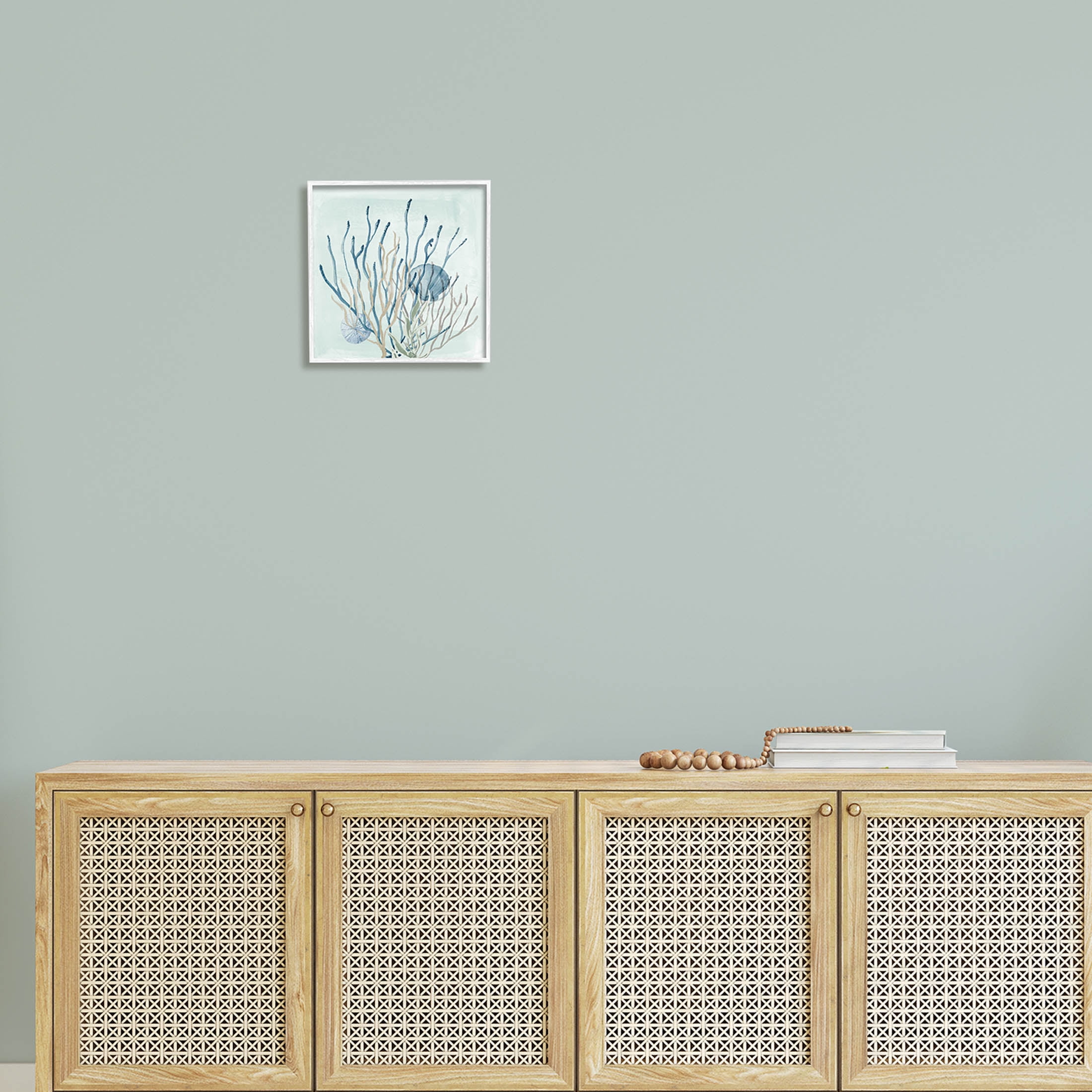 Coral Reef Underwater Seashells Animals & Insects Graphic Art White Framed Art Print Wall Art