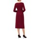 thumbnail image 3 of VESTIDO LARGO DE MANGA DE PENCIL DE KNEE LENGTH DE INSPIRE CHIC PARA MUJERES, CON CINTURA CON LAZO, PARA IGLESIA Y TRABAJO, VESTIDOS SHEATH M ROJO OSCURO, 3 of 5