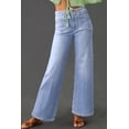 thumbnail image 3 of Women's Beau Blue Loose Straight Leg Cropped Jeans – Casual High Waist Fit for Everyday Wear, 18, 3 of 12