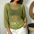 thumbnail image 5 of WULMLEO Crochet Tops for Women Summer Beach Swim Cover Ups Knit Beach Cover Up Short Sleeve Hollow Out Shirts White L, 5 of 5