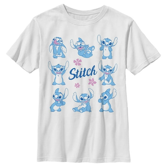 Boy's Lilo & Stitch Phases of Stitch Graphic Tee White X Small