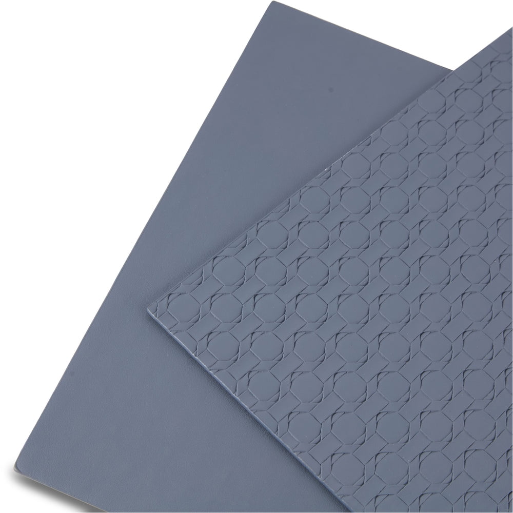 Ala Carte by Dainty Home Stratham Geometric Textured Faux Leather Placemats – Set of 4, Reversible, Non-Slip, Washable, Heat & Tear Resistant – 12x18 in Dining Table Mats