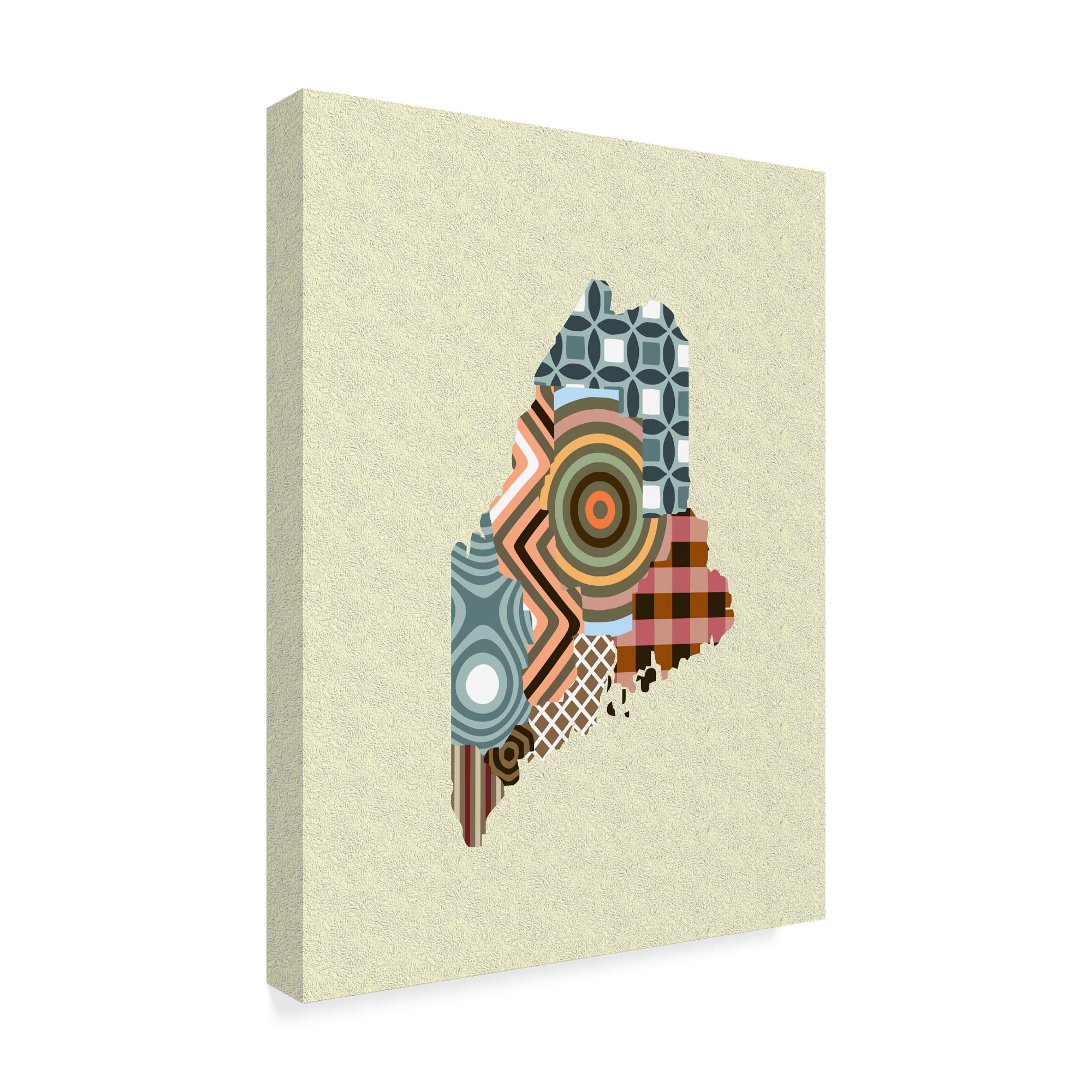Trademark Fine Art 'Maine State Map' Canvas Art by Lanre Adefioye