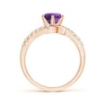 thumbnail image 2 of ANGARA Natural Prong-Set 1.15 ct Amethyst Bypass Ring with Diamond Accents in 14K Rose Gold for Women (Size-7mm) | February Birthstone, Anniversary, Jewelry Gift for Women | Natural Amethyst Ring, 2 of 8