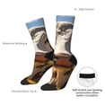 thumbnail image 4 of Rateoe Countryside Flower Cow for Women Casual Calf Socks - Cute Crew Socks - Thin Soft Above Ankle Socks Size 5-11, 4 of 6