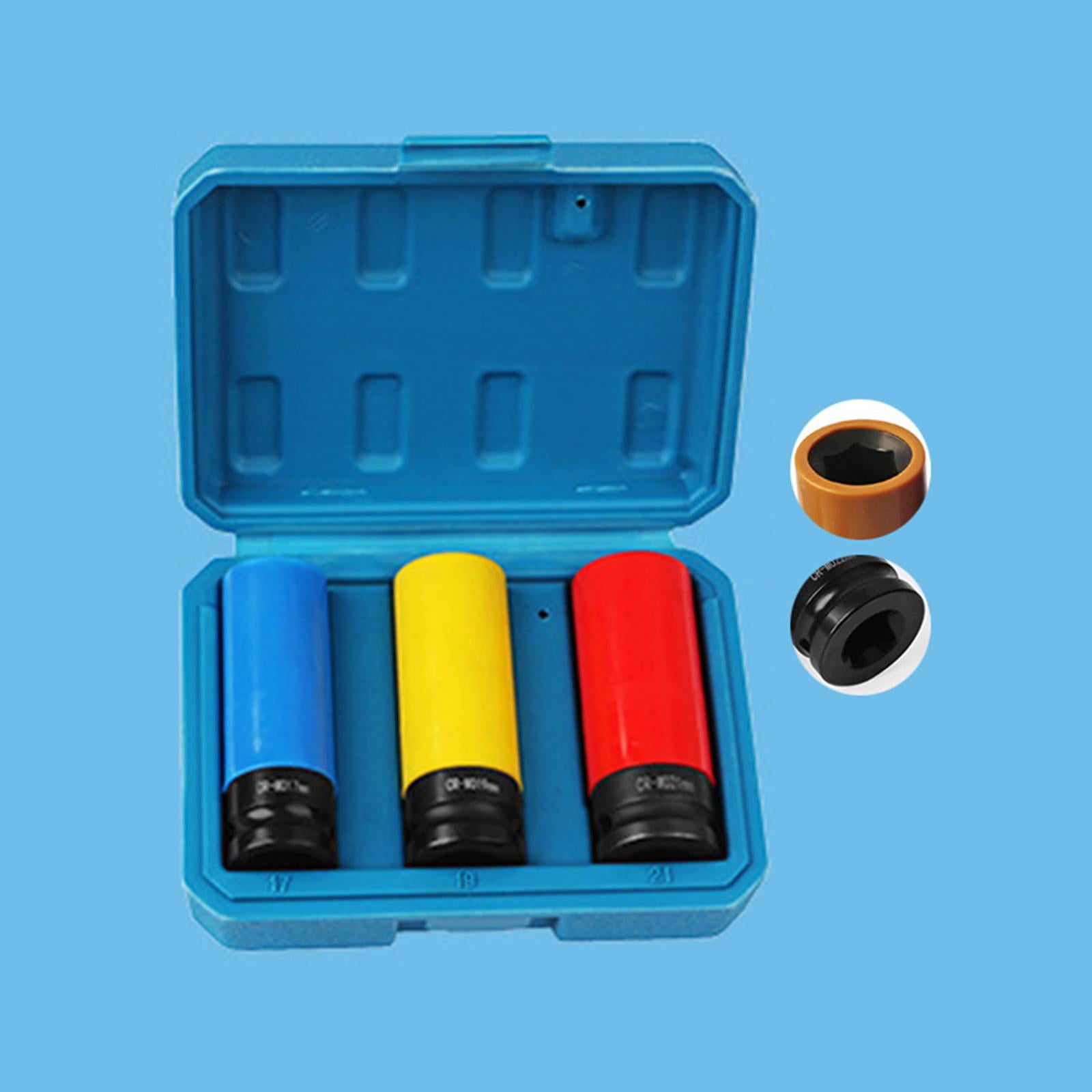 Colaxi Wheel Socket Set ,Socket, Wrench Set with Storage Case, Drive Angle 1/2" Protective Wheel Impact Socket Set for Husband, Men 3 piece