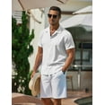 thumbnail image 4 of COOFANDY Mens Short Sleeve Button Down Shirts Textured Linen Button Up Summer Shirt, 4 of 5