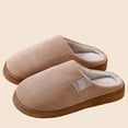 thumbnail image 4 of Coffee Corduroy Slippers For Women Thickened Anti Slip Sole Fleece Lined Warm Slip On Comfortable Fall Winter Indoor Home House Shoes Size 42, 4 of 5
