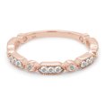 thumbnail image 3 of 1/4 ct. t.w Round Cut Lab Created Moissanite Diamond Milgrain Half Eternity Stackable Band Ring For Women In 14K Rose Gold Over Sterling Silver (G-H Color, VVS1 Clarity, 0.25 Cttw)-8.5, 3 of 8