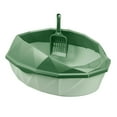 thumbnail image 3 of DOLITY Cat Litter Tray Pet Litter Pan Cat Litter Container Kitty Litter Pan with Hollow Green, 3 of 8