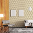 thumbnail image 5 of Papel pintado con patrón geométrico minimalista amarillo y blanco moderno, película de vinilo autoadhesiva impermeable para baño, sala de estar, dormitorio, muebles de cocina, 44,5x1000cm TUNC Sencillez, 5 of 5