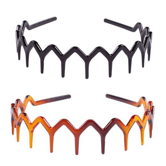 Sumddy 4 Piezas Cómoda Diadema con Peine de Dientes de Tiburón Banda para el Cabello en Zigzag Diadema dentada Accesorio para el Cabello para Mujeres y Hombres (A#)
