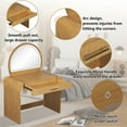 thumbnail image 5 of 39" Makeup Vanity Table With Mirror Touch Screen Lighted Mirror, Dressing Table With Drawer For Bedroom, Natural, 5 of 18