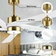 thumbnail image 5 of 54 in. White and Gold DC Indoor Ceiling Fan with Light Kit, 5 Reversible Blades Carved Wood Blades, 5 of 7