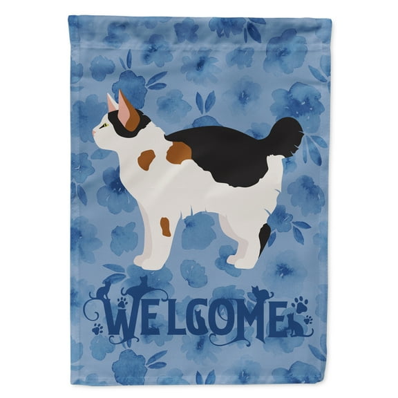 Carolines Treasures CK4920CHF Manx 3 Cat Welcome Flag Canvas House Size Large multicolor