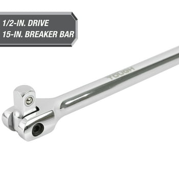 Hyper Tough 15-Inch 1/2-Inch Rust Resistant Breaker Bar with Rotating Head