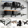 thumbnail image 2 of 4 Pack Heavy Duty Garage Wall Shelving Set (2x3ft), Wall Mounted Garage Shelves 1400lbs Capacity, 24"X72" Shelf Storage Rack Floating Shelves, Storage Racks for Shop, Shed, Storage Shelve, Black, 2 of 8