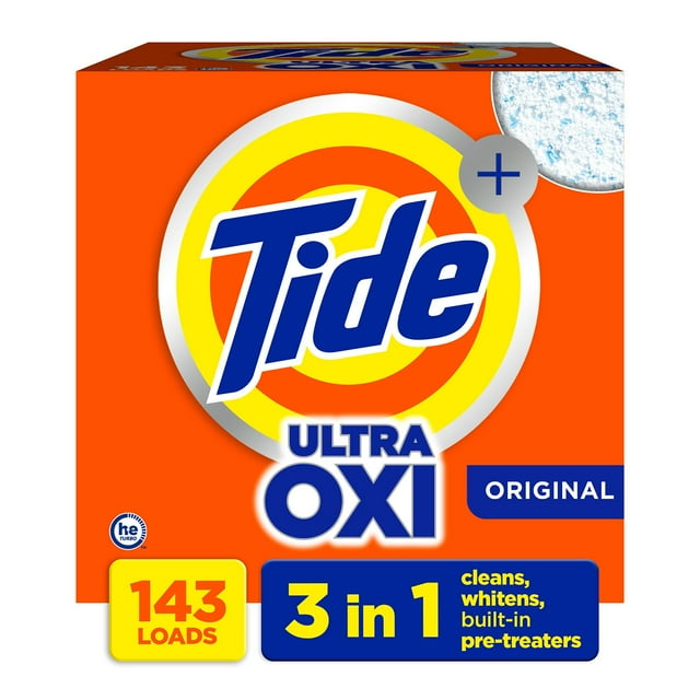 Tide Ultra Oxi HE Powder Laundry Detergent, Original 143 loads, 250 oz.