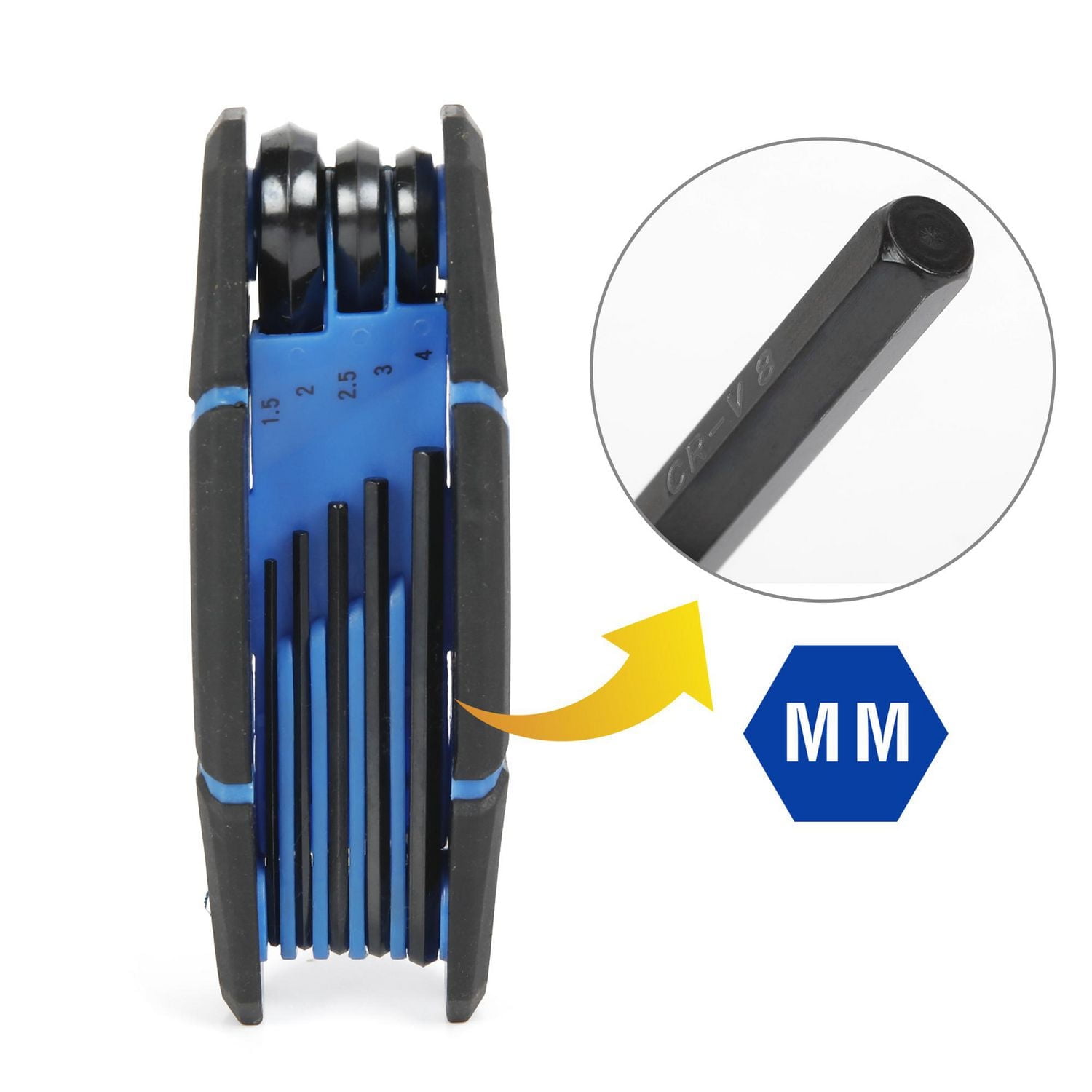 WorkPro Metric Hex Key Set - 8 Piece, Metric, CR-V steel