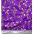 thumbnail image 1 of Soimoi Viscose Tissu Point, Feuilles & Tissu Imprimé Floral 1 Yard 42 Inch Wide, 1 of 3