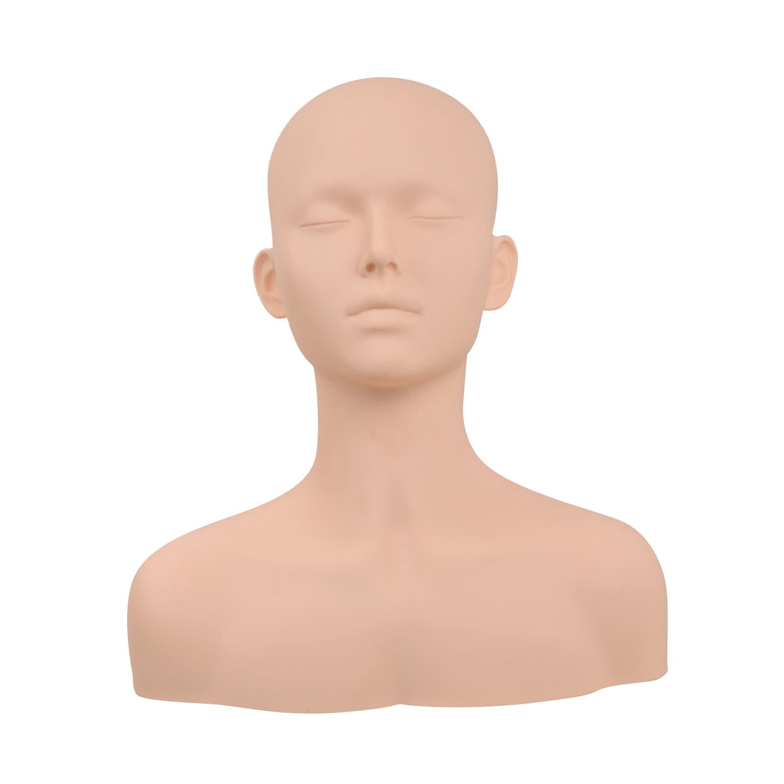 Stgfyxgs Practice Training Head Mannequin Eyelash Extensions Manikin Skin Texture Doll Model Makeup Head for Massage Beauty SPA Makeup