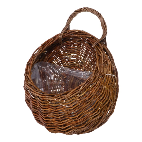 Hemobllo Natural Rattan Wall Hanging Basket for Home Decor, Multi-Purpose Plant Holder and Storage Solution