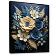 thumbnail image 2 of Designart "Blue Ferns Indigo Calm Papercut II" Floral & Botanical Floater Framed Canvas Art Print, 2 of 7