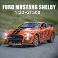 thumbnail image 2 of 1:32 Ford Mustang Shelby GT500 Alloy Sports Car Model Diecast Metal Car Model Simulation Sound and Light Collection Kid Toy Gift Orange No Box, 2 of 6