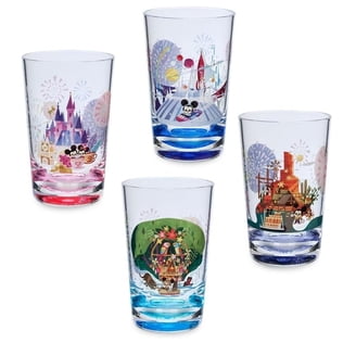 Disney Parks Cruise Line Mosaic Collection Set of 4 Glasses Cup