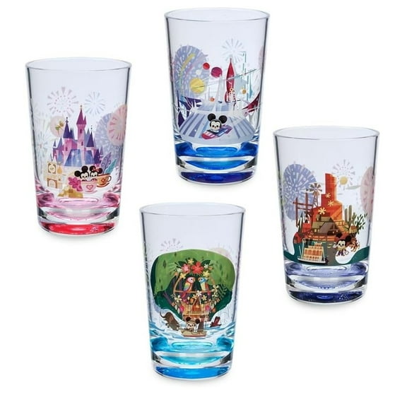 Disney Parks Joey Chou Cinderella Castle Magic Kingdom Drinkware Cup Set of 4