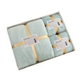 thumbnail image 2 of Qhnvtd 3 Piece Velvet Bath Towel Set, Gift Box Included, Thickened & Absorbent Fibre Towels, Soft for Bath & Daily Use, Ideal for Hotel, Spa, Gym & Household Bathroom Luxury Towel Set, 2 of 6