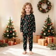 thumbnail image 5 of NOLDARES Little Boys Girls' Christmas Pajamas Sets Toddler Pjs Kids Print Sleepwear Fall Winter 2 Piece Long Sleeve Top Pjs Set(D008-AG), 5 of 9