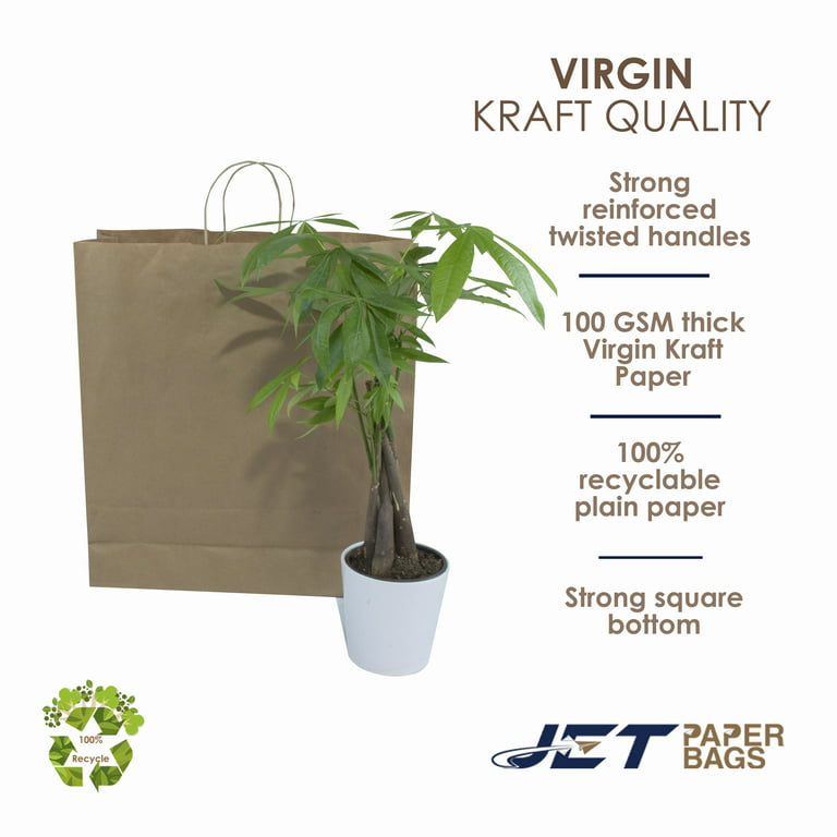[50 PCS] 18 x 5 x 19.75H Large Brown Kraft Paper Shopping Bags with  Twisted Handles for Gift, Jumbo Paper Bags, Cargo Shopping Bags, Take-Out