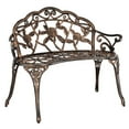 thumbnail image 6 of Tcbosik 38.5" Vintage Garden Bench, Decorative Rose Pattern Cast Aluminum Seat, Weather-Resistant Outdoor Bench for Patio/Lawn/Balcony/Porch, Bronze, 6 of 9