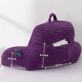 thumbnail image 4 of Reading Pillow Bed Wedge Large Adult Children Backrest with Arms Back Support for Sitting Up in Bed/Couch for Lounging Bedrest,Waffle Stereoscopic Design,Purple, 4 of 15
