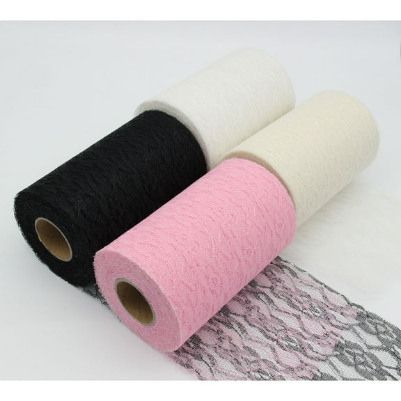 TAILTOSS 1Pcs 22m Long 6in Wide Black Lace Ribbon for DIY Decorating and Crafting Fabric Strip