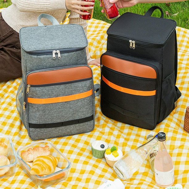Bolsa Térmica para El Almuerzo con Doble Hombro para Hombre y Mujer - Mochila Térmica Oxford Impermeable de Gran Capacidad para El Trabajo, Viajes y Picnics Al Aire Libre, 41 X 27 X 18 Cm