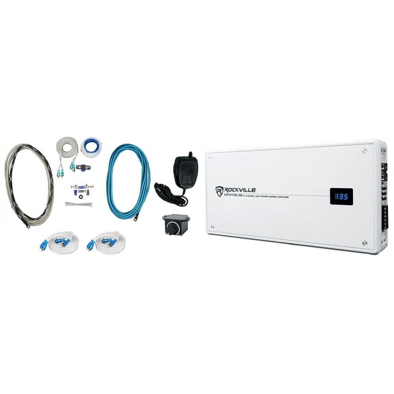 Rockville KRYPTON S6 Marine/Boat 2600 Watt 6 Channel Amplifier PA Mic Amp Kit