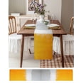thumbnail image 3 of Ldtrchee Grey Yellow Table Runner 72 Inches, Geometric Oil Painted Modern Abstract Bed Runner Dresser Scarves Tabletop for Indoor Outdoor Parties/Ceremony/Banquet, 13" x 72", 3 of 8