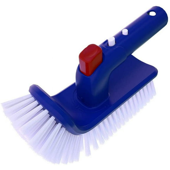Pool Step & Corner Brush,180 Degree Rotation Handle Scrub Brush,for Above Ground & Inground Swimming Pools, Spas & Hot Tubs, Fine Bristles