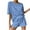 Sky Blue, variant on Fashion 2 Piece Sets for Women Summer Plus Size Casual Comfortable Loose Version Crewneck Suit Two-Piece Set