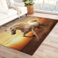 thumbnail image 1 of Horse Rugs for Bedroom - 4x5 Rug - Horse Rug - Western Animal Area Rug - Running White Horse Rugs - Sunset Carpet S-&166, 1 of 7